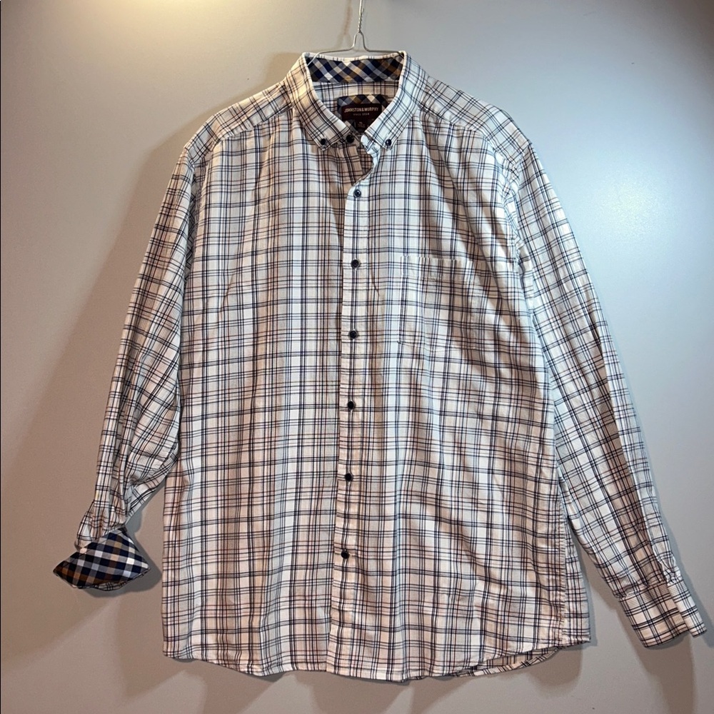 Johnston & Murphy Men’s Button Up Long Sleeve, Flip Cuff, Size XL